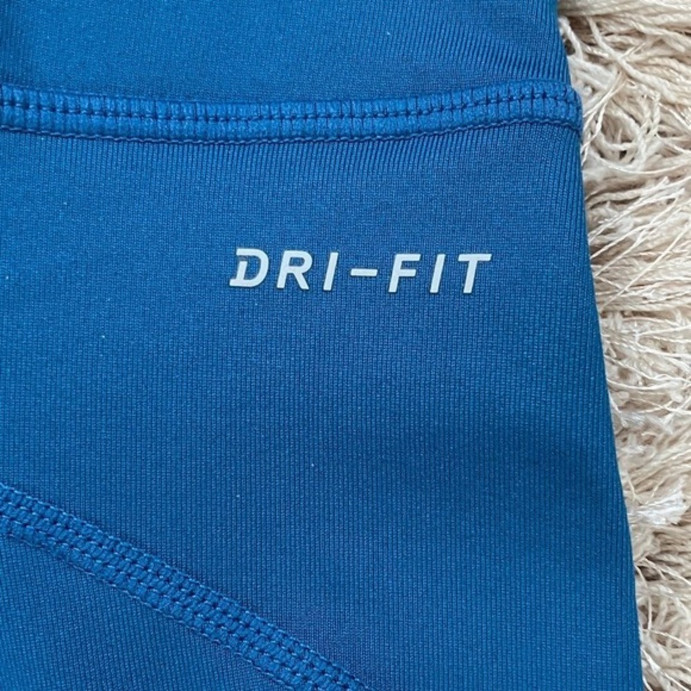 Nike Dri-FIT Women Blue Running Leggings Mesh Panels‎ Zip Pocket XS - Picture 6 of 6